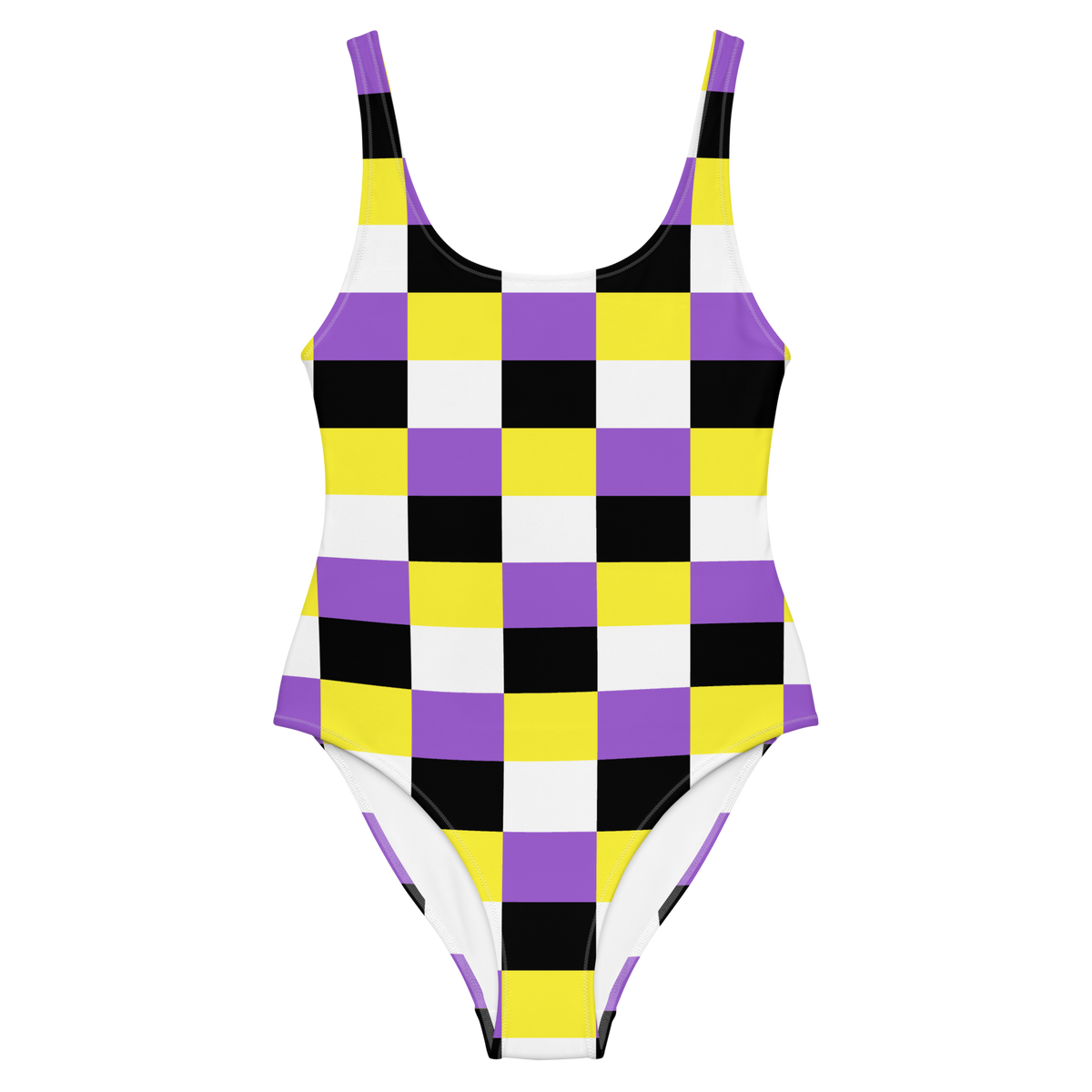 Yellow checkered bathing sales suit