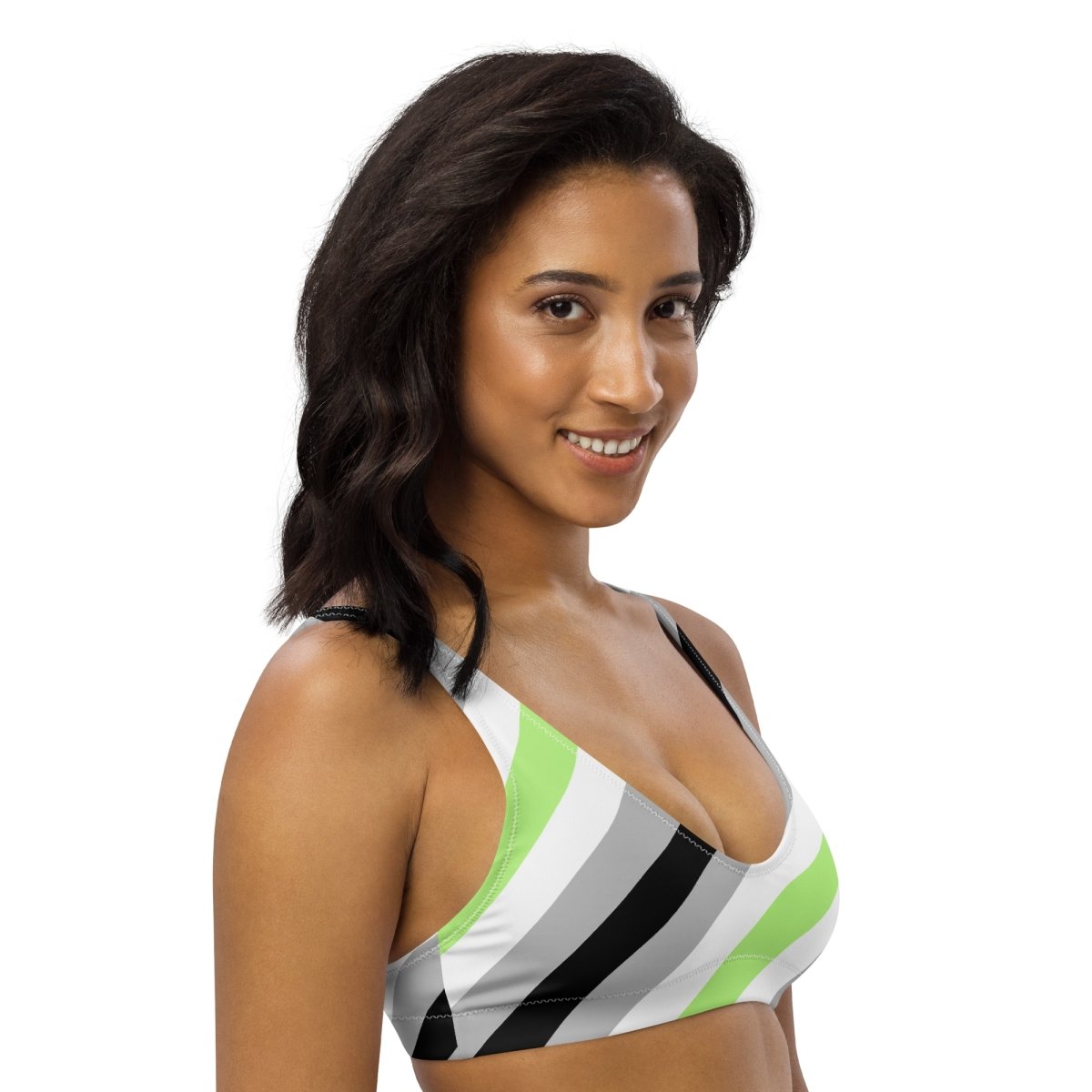 Agender Flag Recycled Padded Bikini Top - On Trend Shirts