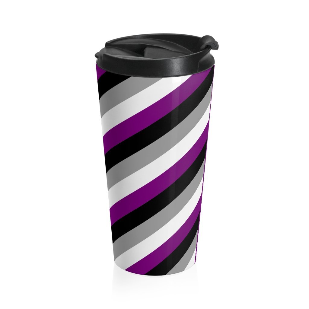 Asexual Flag Diagonal Stripes Travel Mug - On Trend Shirts