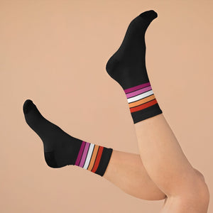 Community Lesbian Flag Socks - black - On Trend Shirts
