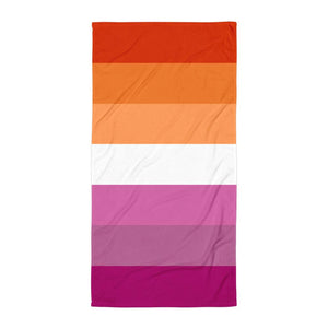 Full Community Lesbian Flag Beach Towel - On Trend Shirts