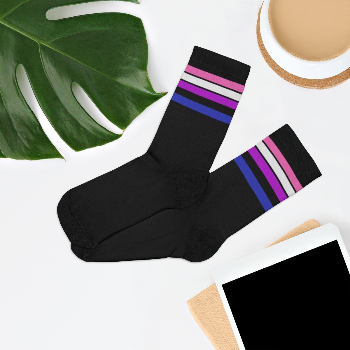 Genderfluid Flag Socks - black - On Trend Shirts