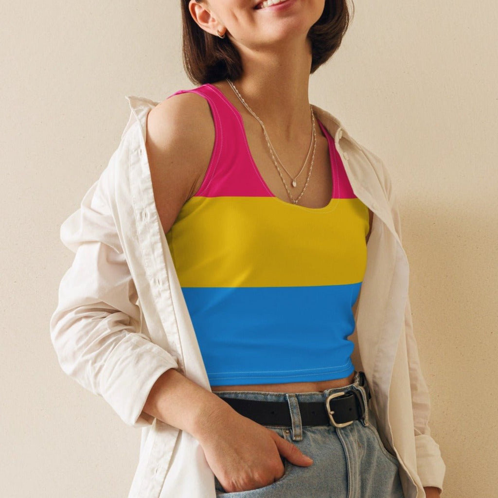 Pansexual Pride Flag Sports Bra  Pan Pride Workout Top – On Trend Shirts