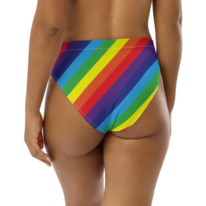 Rainbow Flag Recycled High-Waisted Bikini Bottom - On Trend Shirts