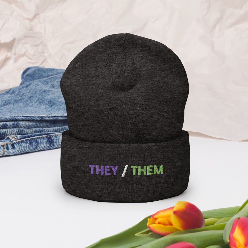 They Them Genderqueer Cuffed Beanie - On Trend Shirts