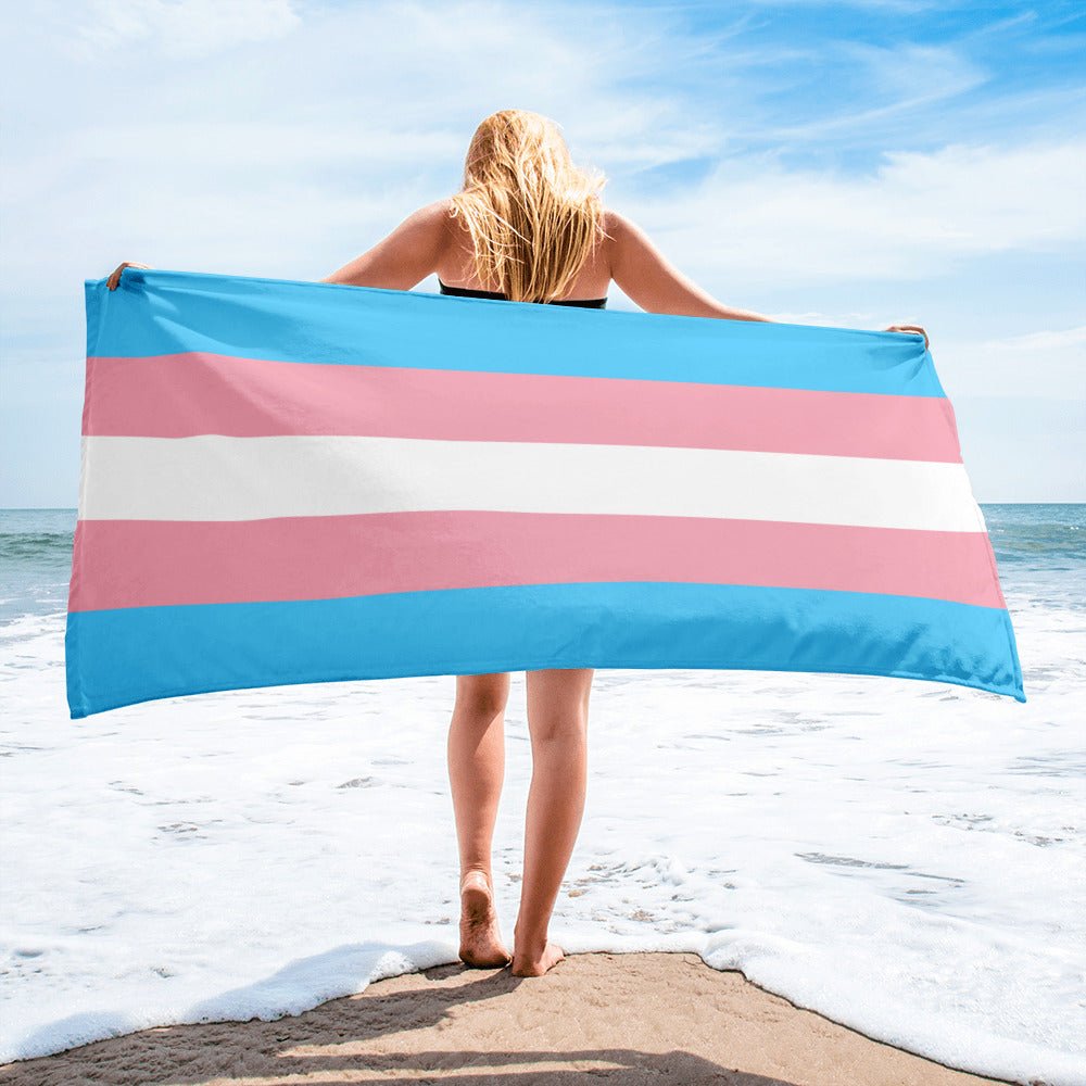 Transgender Flag Beach Towel - On Trend Shirts