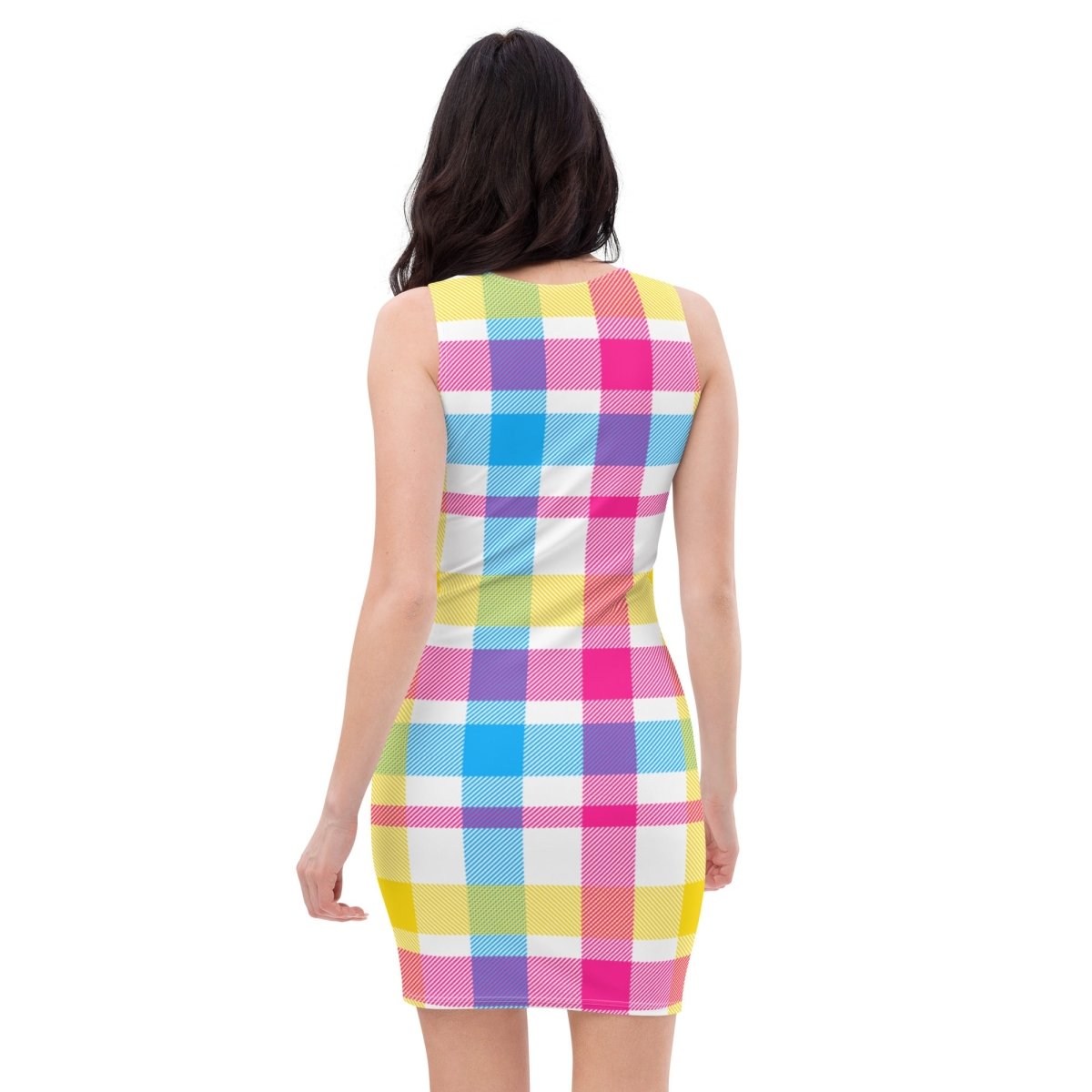 White Plaid Pansexual Fitted Dress - On Trend Shirts