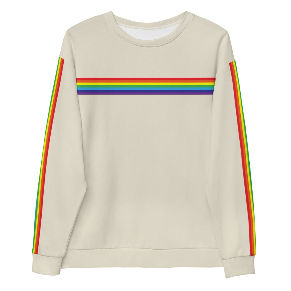Cream Rainbow Stripe Sweatshirt
