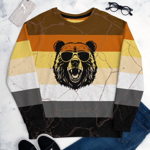 Grunge Bear Pride Flag Sweatshirt - On Trend Shirts