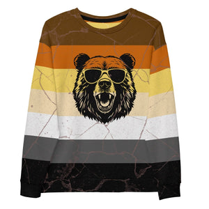 Grunge Bear Pride Flag Sweatshirt - On Trend Shirts