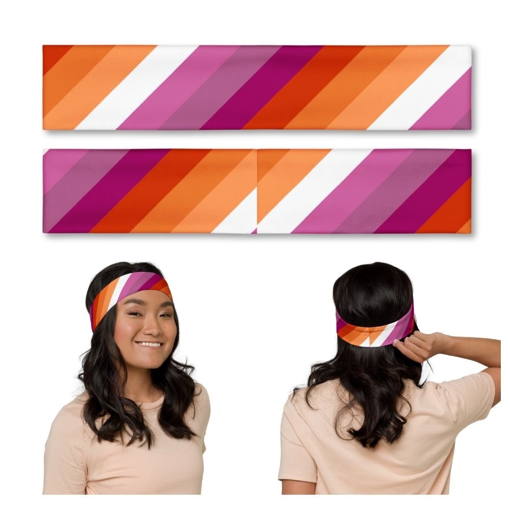 Lesbian Sunset Flag Headband - On Trend Shirts