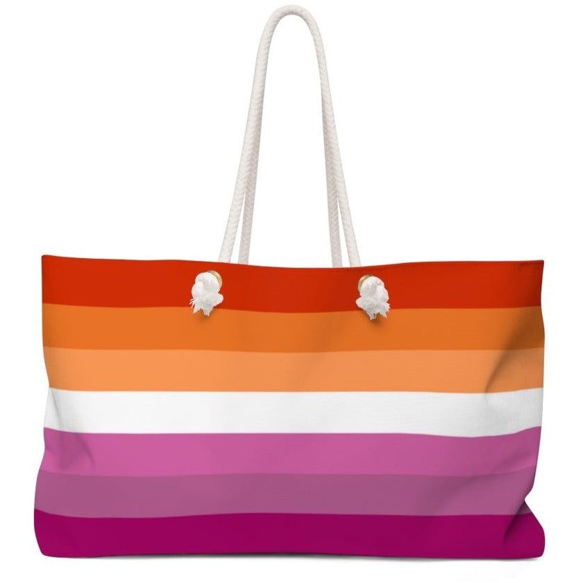 7 Stripe Lesbian Sunset Flag Weekender Bag - On Trend Shirts