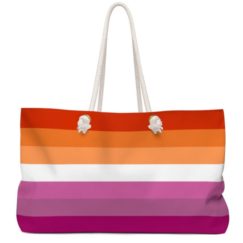 7 Stripe Lesbian Sunset Flag Weekender Bag - On Trend Shirts