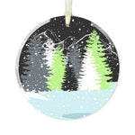 Agender Christmas Forest Glass Ornament - On Trend Shirts