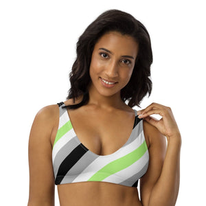 Agender Flag Recycled Padded Bikini Top - On Trend Shirts