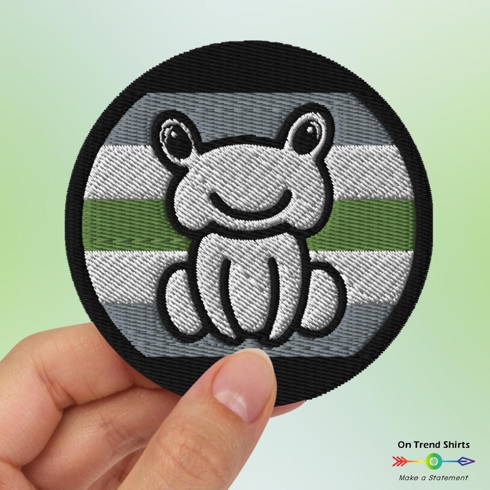 Agender Frog Embroidered Patch - On Trend Shirts