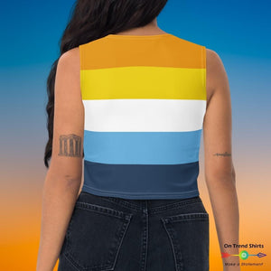 AroAce Sunset Flag Crop Top - On Trend Shirts