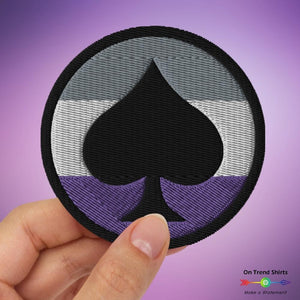 Asexual Ace of Spades Embroidered Patch - On Trend Shirts
