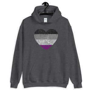 Asexual Fingerprint Heart Hoodie - On Trend Shirts