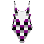Asexual Flag Check One-Piece Swimsuit - On Trend Shirts