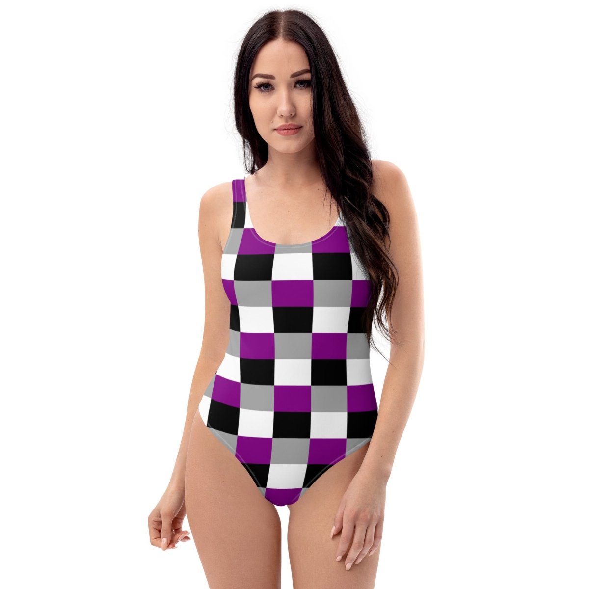Asexual Flag Check One-Piece Swimsuit - On Trend Shirts