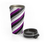 Asexual Flag Diagonal Stripes Travel Mug - On Trend Shirts