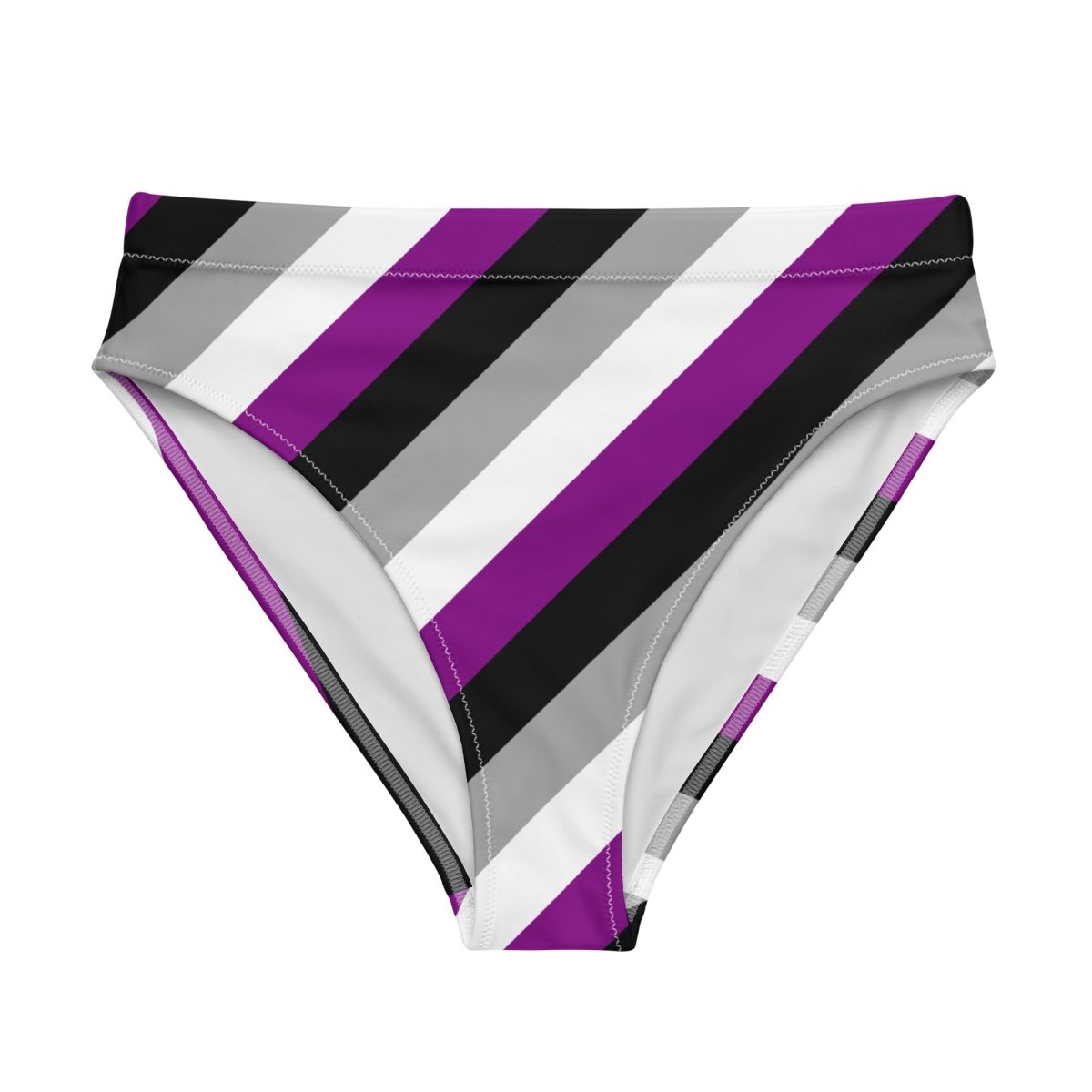 Asexual Flag Recycled High-Waisted Bikini Bottom - On Trend Shirts