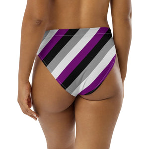 Asexual Flag Recycled High-Waisted Bikini Bottom - On Trend Shirts