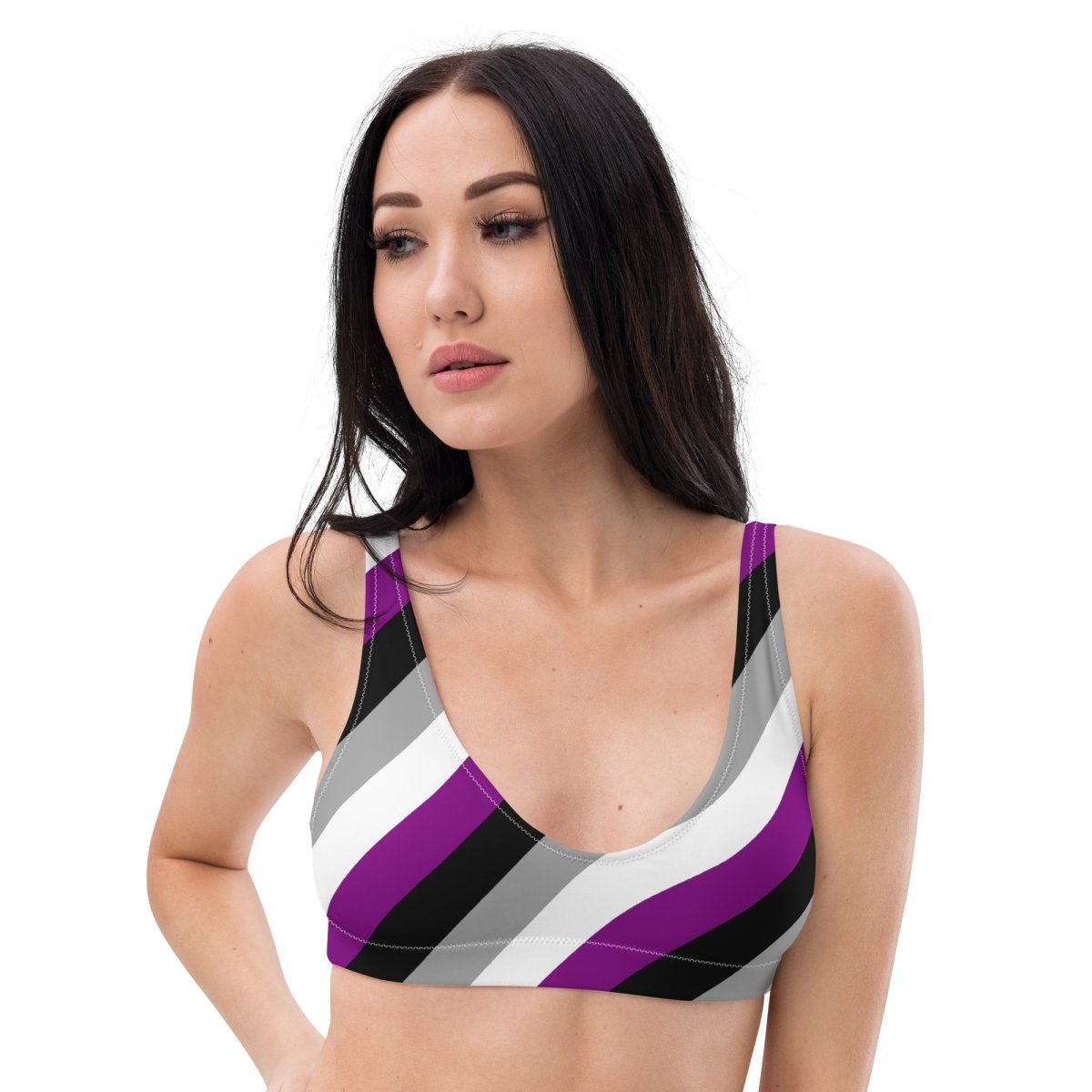 Asexual Flag Recycled Padded Bikini Top - On Trend Shirts