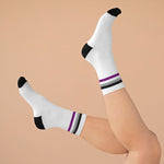 Asexual Flag Socks - white - On Trend Shirts