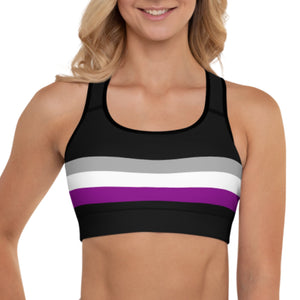 Asexual Flag Sports Bra - On Trend Shirts