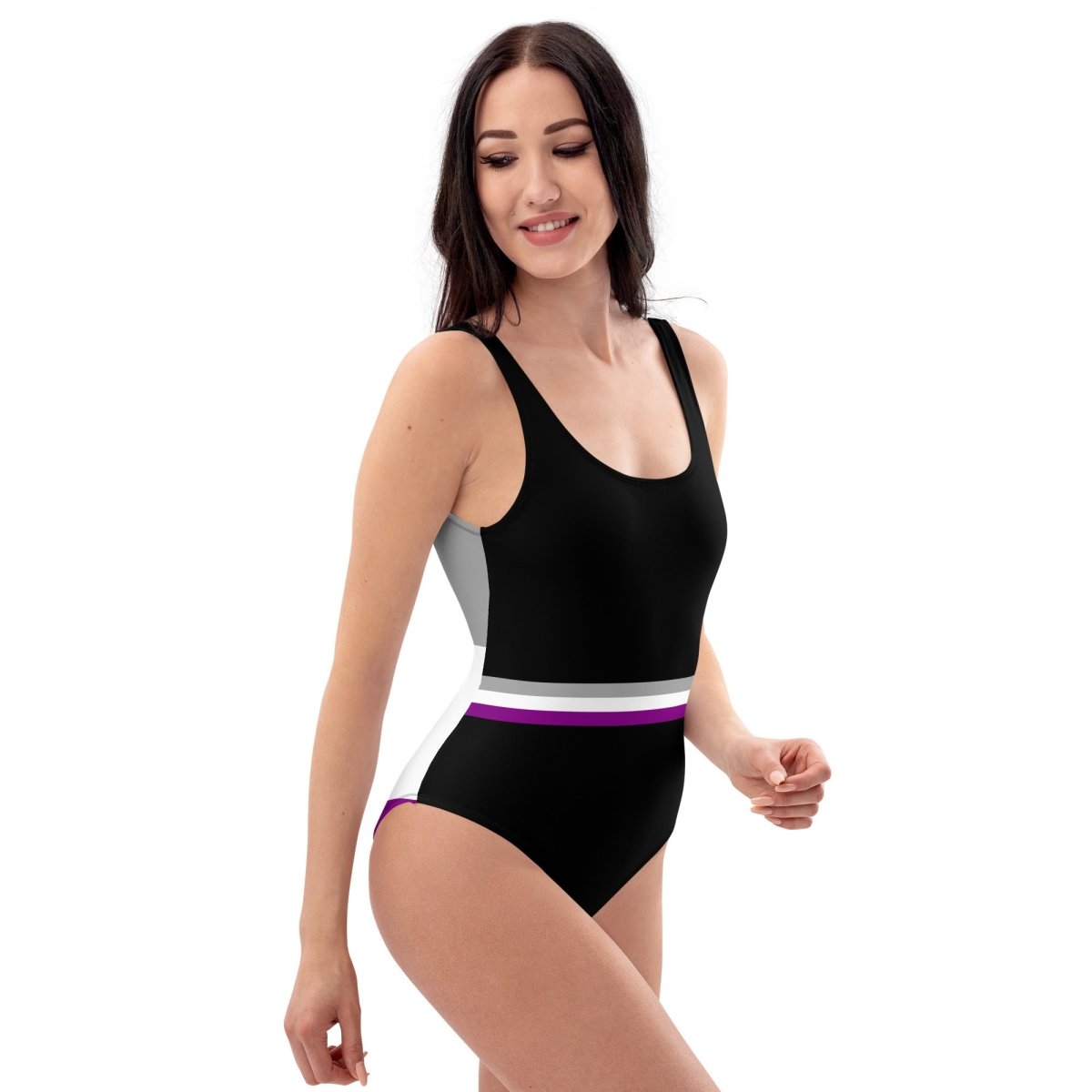 Asexual Stripe One-Piece Swimsuit - On Trend Shirts