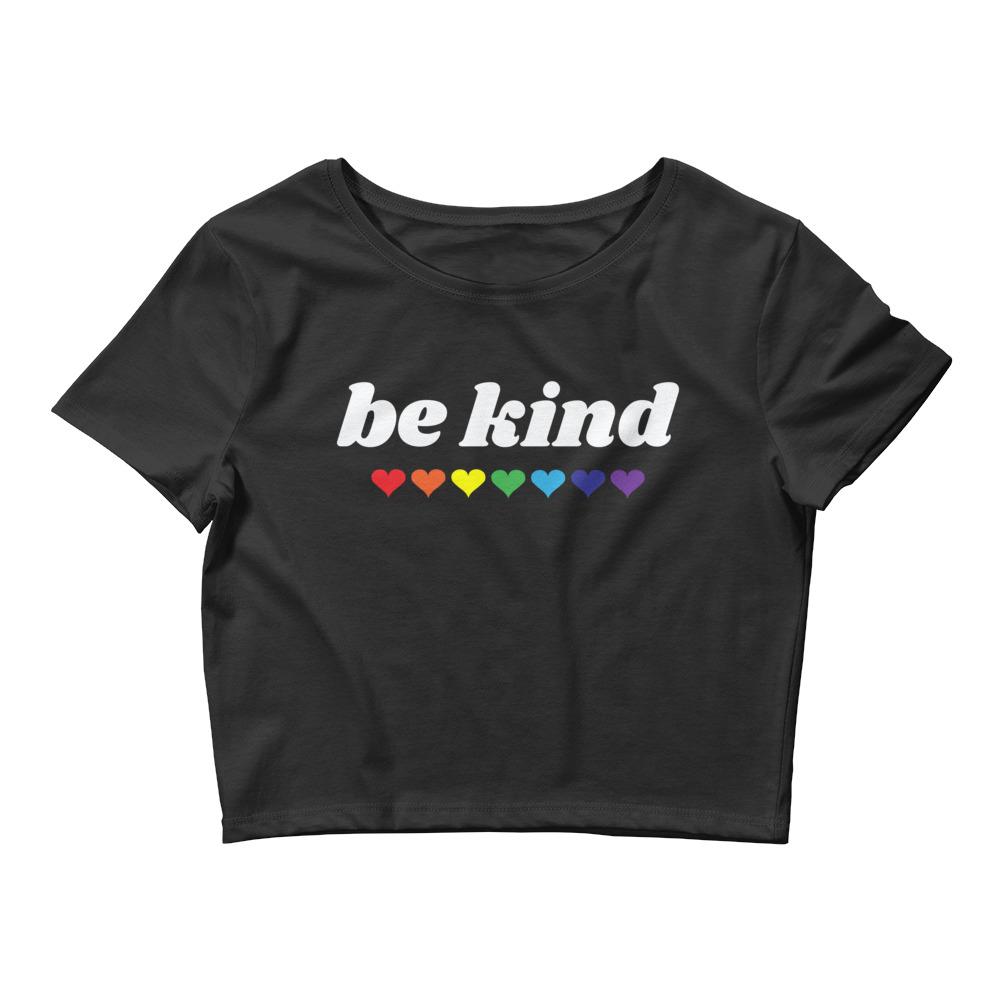 Be Kind Rainbow Hearts Cropped Tee - On Trend Shirts