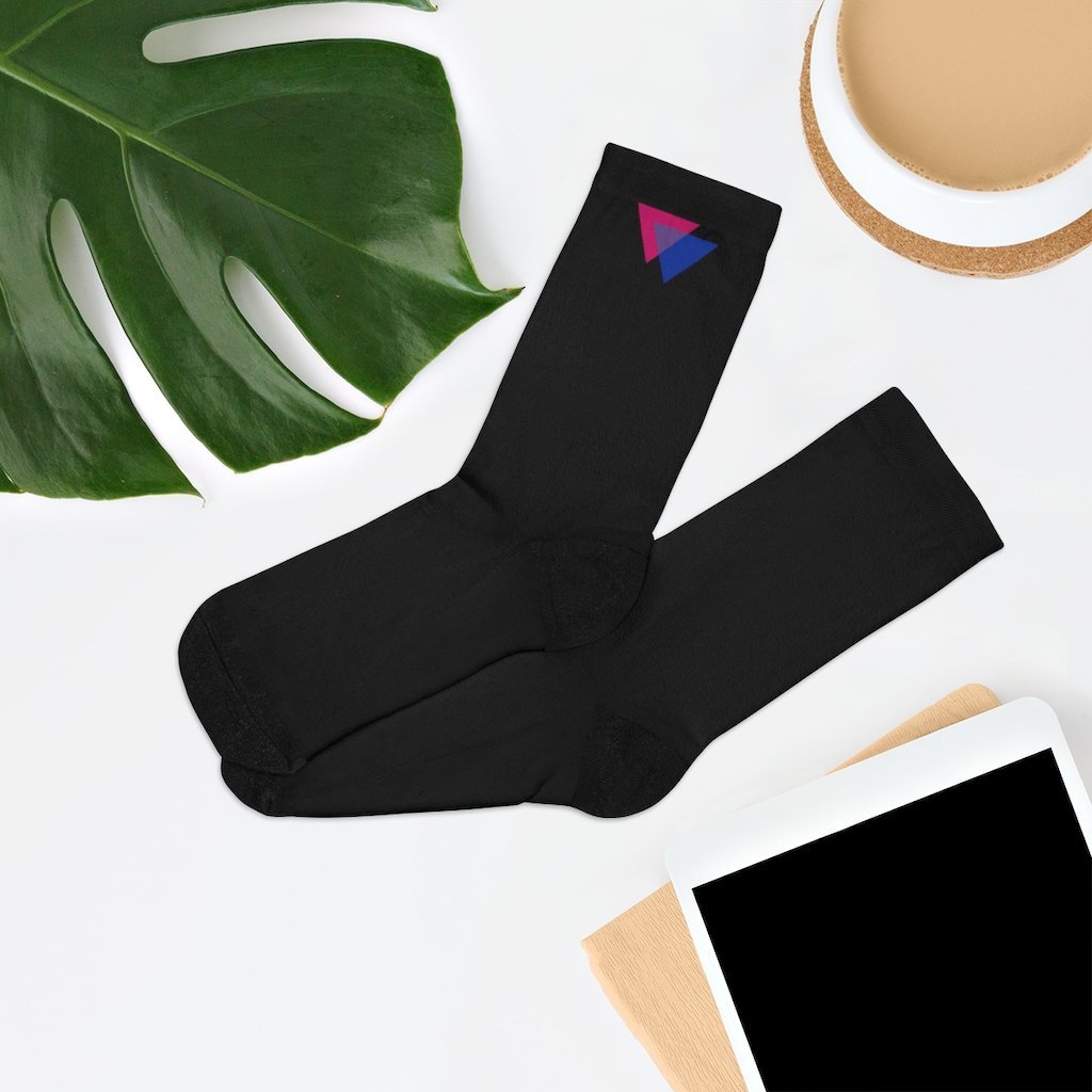Bisexual Biangles Symbol Socks - black - On Trend Shirts