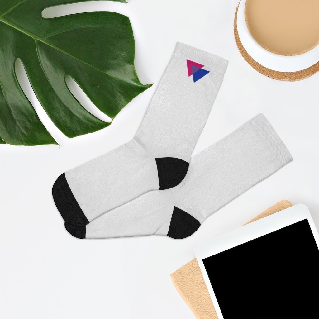 Bisexual Biangles Symbol Socks - white - On Trend Shirts