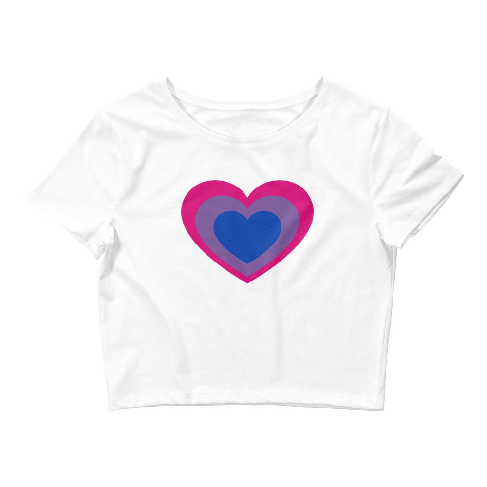 Bisexual Flag Heart Cropped Tee - On Trend Shirts