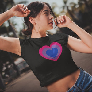 Bisexual Flag Heart Cropped Tee - On Trend Shirts