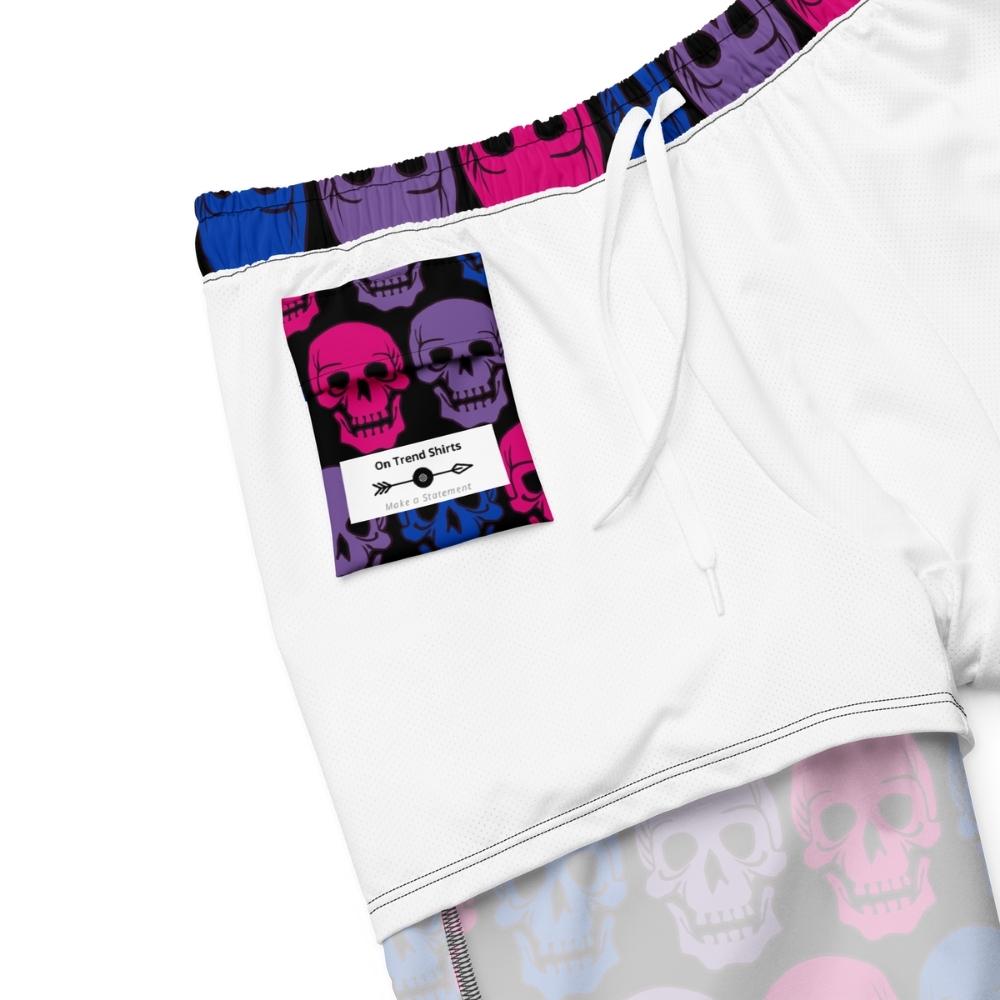 Bisexual Flag Skulls Swim Trunks - On Trend Shirts