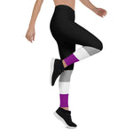 Black Asexual Flag Leggings - On Trend Shirts