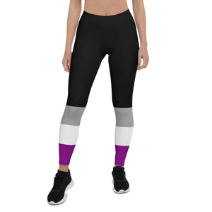 Black Asexual Flag Leggings - On Trend Shirts