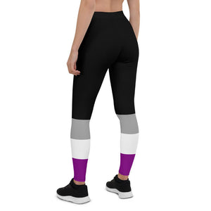 Black Asexual Flag Leggings - On Trend Shirts