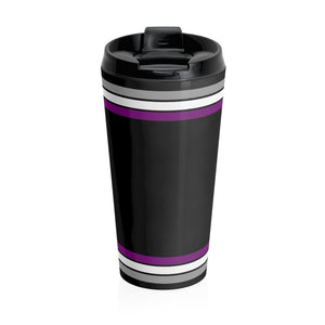 Black Asexual Stripes Travel Mug - On Trend Shirts