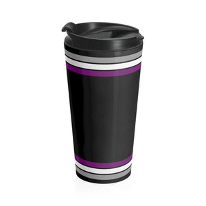 Black Asexual Stripes Travel Mug - On Trend Shirts
