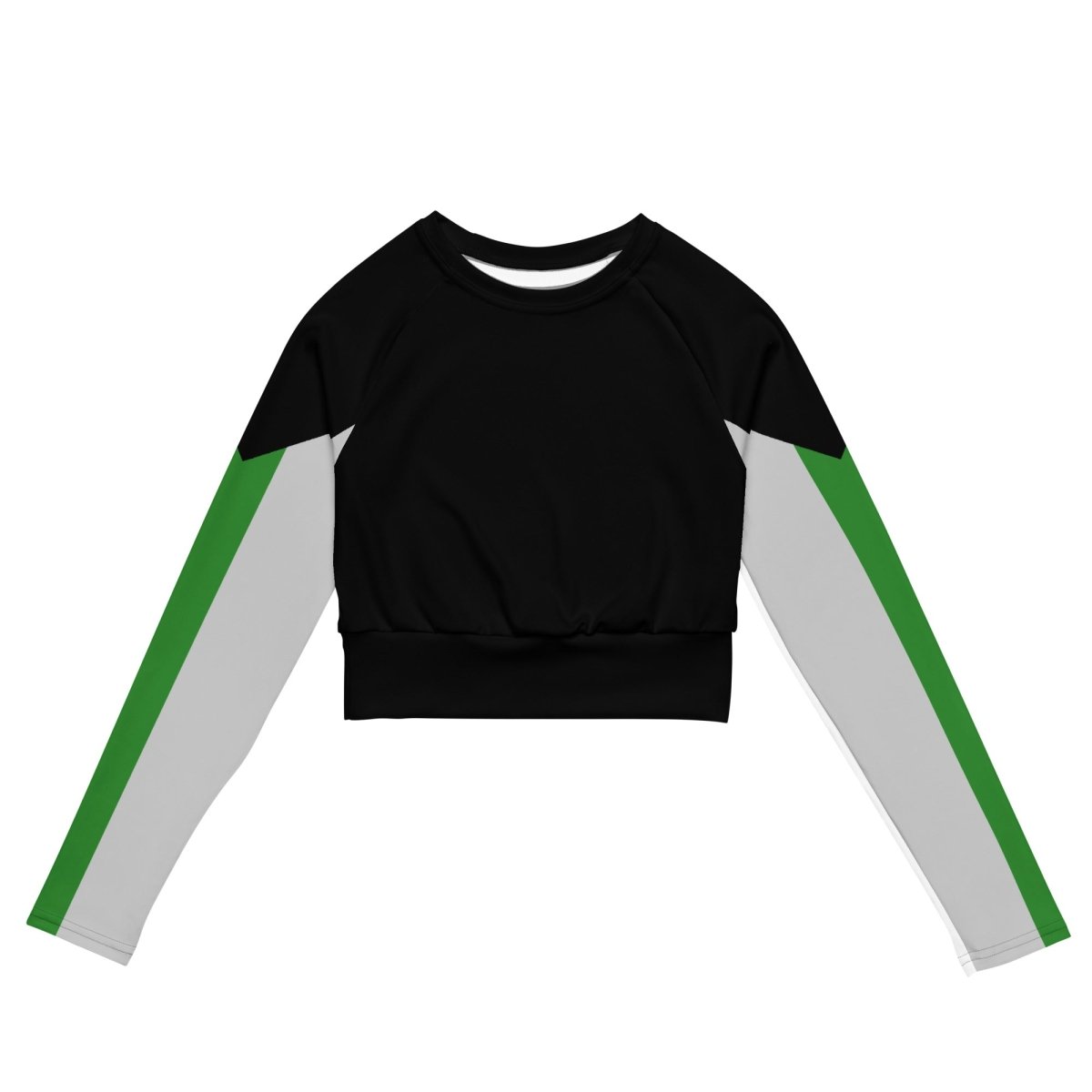 Black Demiromantic Flag Long Sleeve Crop Top - On Trend Shirts