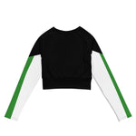 Black Demiromantic Flag Long Sleeve Crop Top - On Trend Shirts
