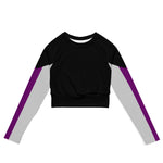 Black Demisexual Flag Long Sleeve Crop Top - On Trend Shirts