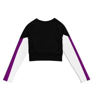 Black Demisexual Flag Long Sleeve Crop Top - On Trend Shirts