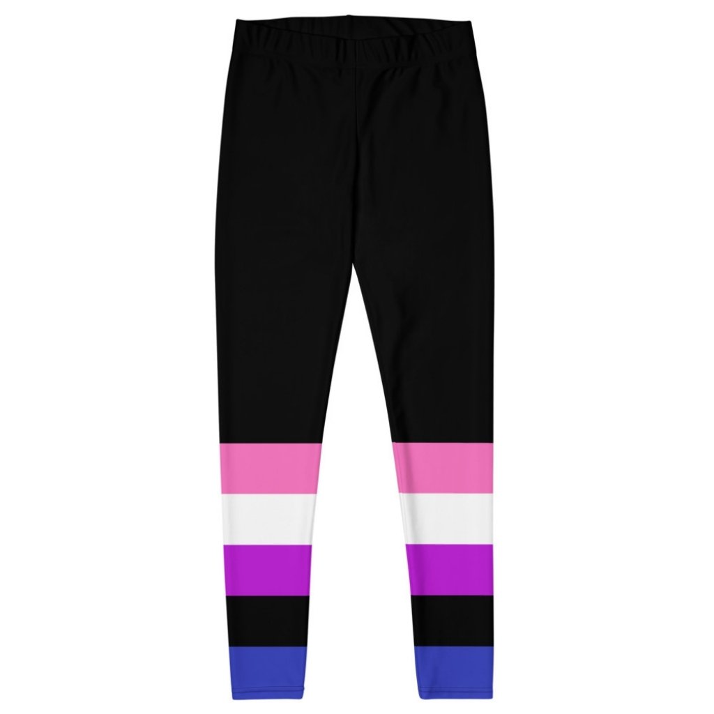 Black Genderfluid Flag Leggings - On Trend Shirts