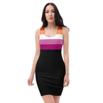 Black Lesbian Flag Fitted Dress - On Trend Shirts