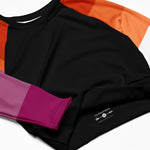 Black Lesbian Sunset Flag Long Sleeve Crop Top - On Trend Shirts
